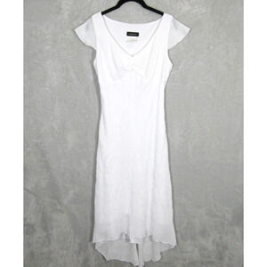 B Darlin Dress Womens Size 7 White Floral Embroidered Y2K Babydoll Fairy Vintage